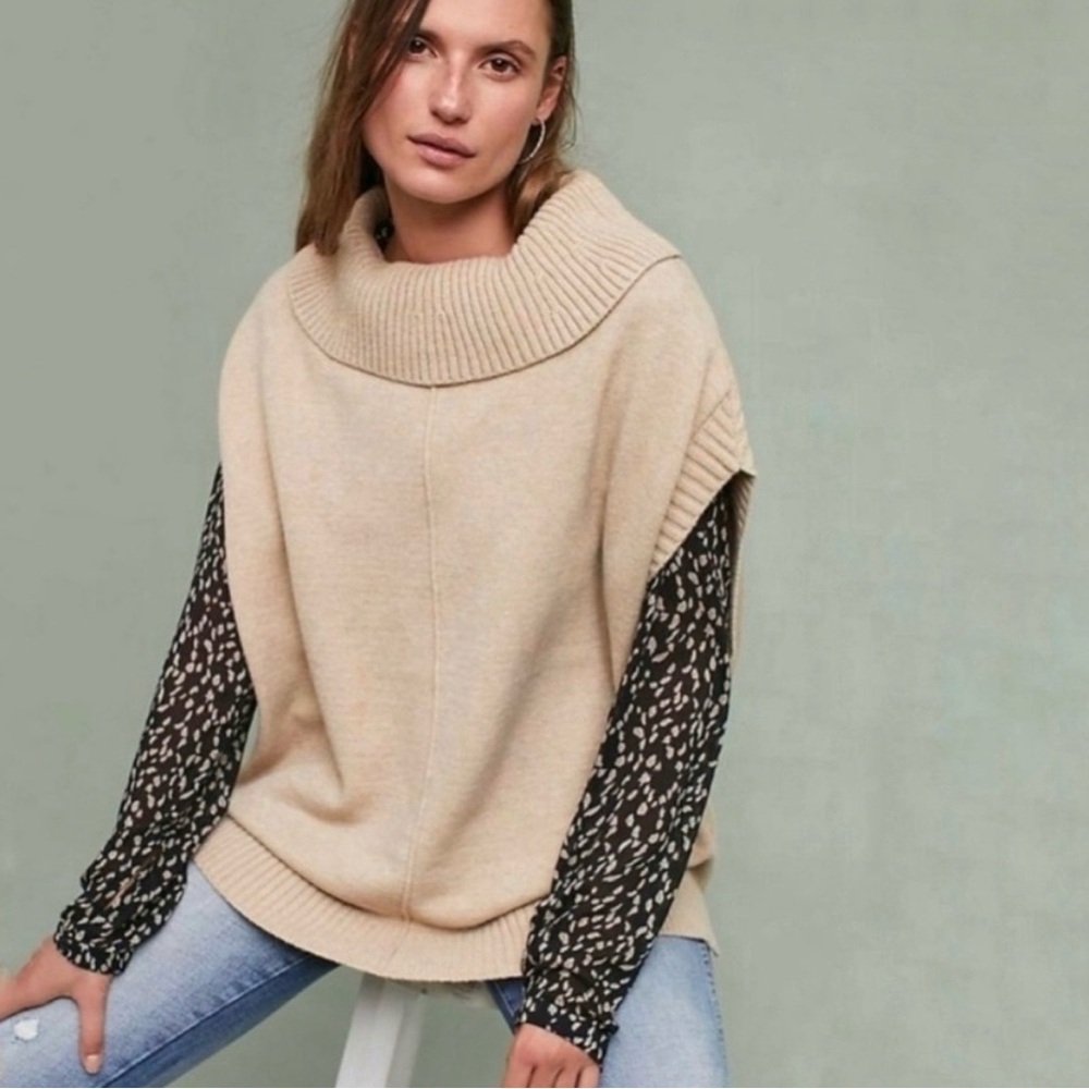 Anthropologie Oversized MOTH Sleeveless Cowl Neck Sweater Vest